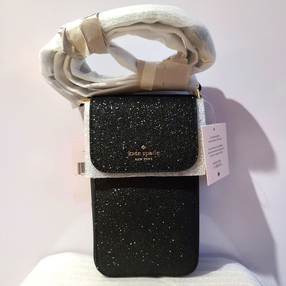 lola glitter north south flap phone crossbody